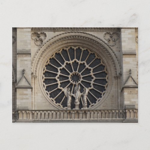 Round window of West facade of Notre Dame Cathedra Postcard