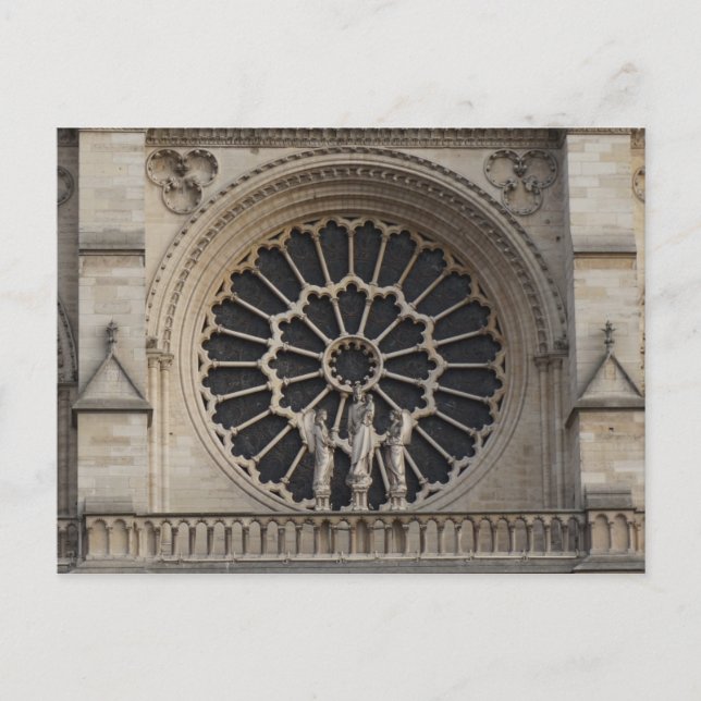 Round window of West facade of Notre Dame Cathedra Postcard (Front)