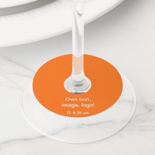 Round Wine Glass Tags uni Orange