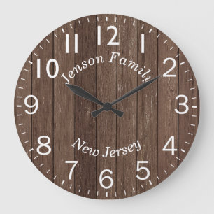 Round Wood Effect Large Clock