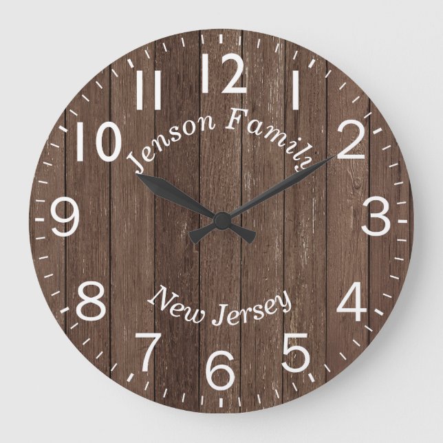 Round Wood Effect Large Clock (Front)