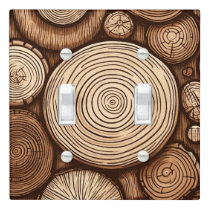 Round Wood Tree Logs Wooden Woodland Forest  Light Switch Cover