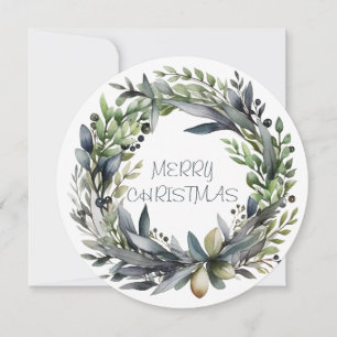 Round Wreath Christmas Card