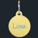 Round Yellow/Buffer Custom Pet Tag<br><div class="desc">Round Yellow/Buffer Custom Pet Tag</div>