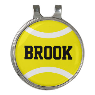 Round yellow tennis ball custom golf hat clip