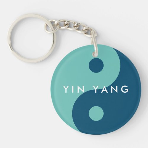 Round Yin Yang logo custom photo keychains