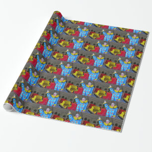 Roundabout Clown Wrapping Paper