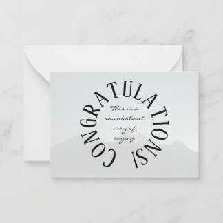 Roundabout Congratulations Note Card
