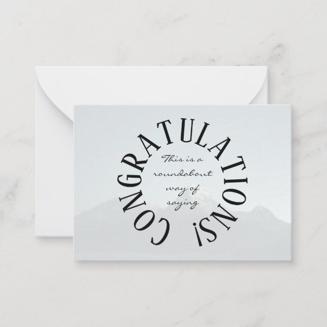 Roundabout Congratulations Note Card (Front)