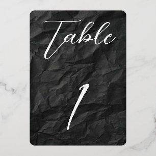 Rounded Black/Rose Gold Foil Table No. 1 Invitation