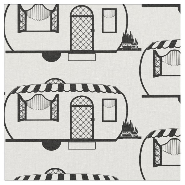 Rounded Caravan Trailer Thunder_Cove Fabric (Close Up)