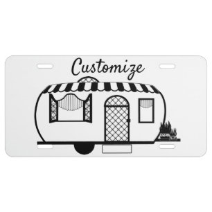 Rounded Caravan Trailer Thunder_Cove License Plate