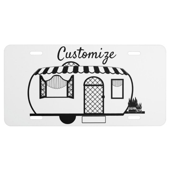 Rounded Caravan Trailer Thunder_Cove License Plate (Front)