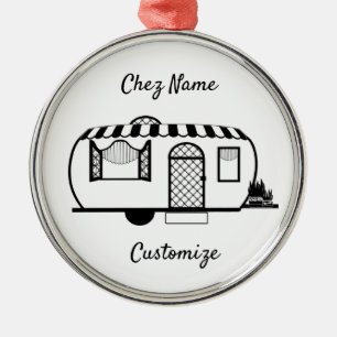 Rounded Caravan Trailer Thunder_Cove Metal Ornament