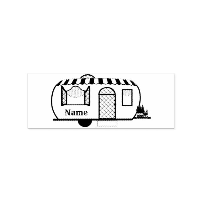 Rounded Caravan Trailer Thunder_Cove Rubber Stamp (Imprint)