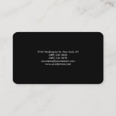 Rounded Corner Black Blue Elegant Professional Business Card (Back)