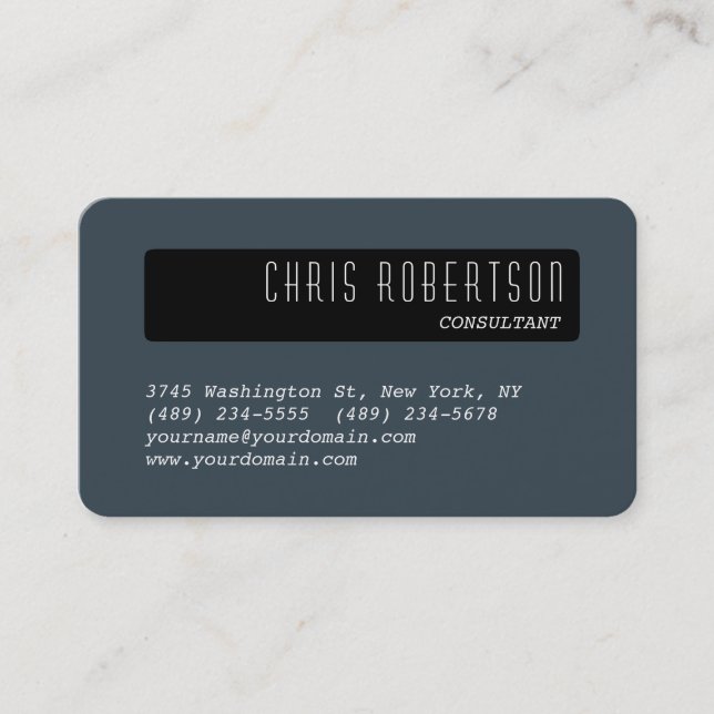 Rounded Corner Black Charcoal Business Card (Front)