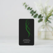 Rounded Corner Black Green Curves Elegant Modern Business Card (Standing Front)