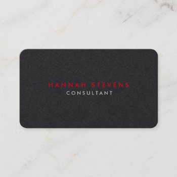 Rounded Corner Black Grey Red Professional Modern Business Card by hizli_art at Zazzle
