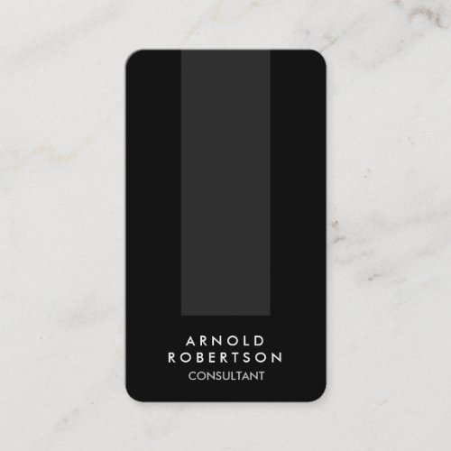 Rounded Corner Black Grey Vertical Business Card