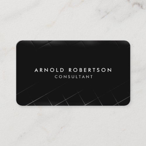 Rounded Corner Black Professional Minimalist Business Card