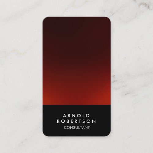 Rounded Corner Black Red Elegant Business Card