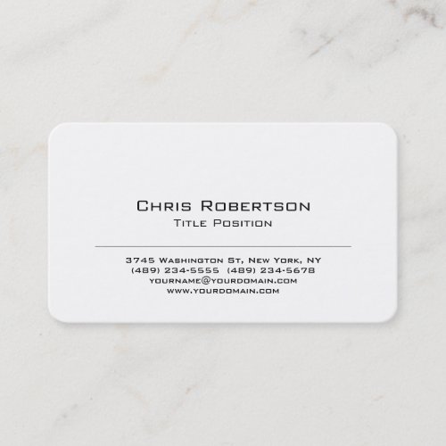 Rounded Corner Black White Charming Business Card