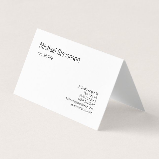 Rounded Corner Black White Personalized Business Card (Front)