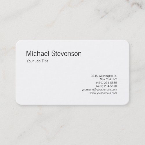 Rounded Corner Black White Personalized Business Card