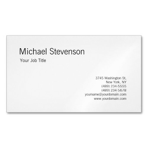 Rounded Corner Black White Personalized Business Card Magnet