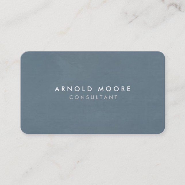 Rounded Corner Blue Grey Professional Modern Business Card (Front)