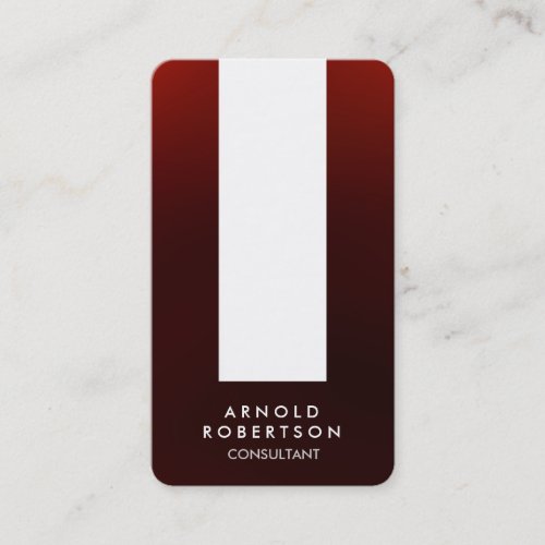 Rounded Corner Brownish Red White Business Card