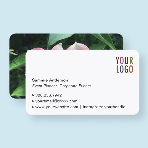 Rounded Corner Business Cards with Logo  Photo