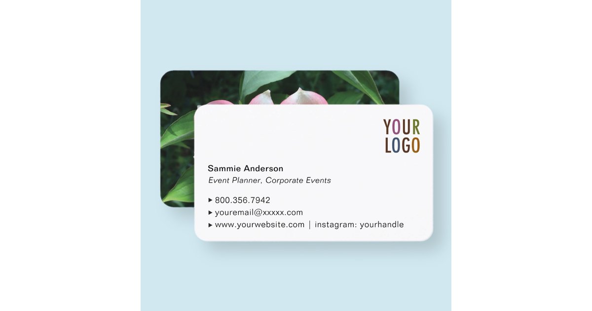 Rounded Corner Business Cards with Logo & Photo | Zazzle