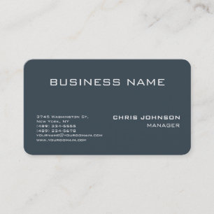 Rounded Corner Charcoal Gray Business Card
