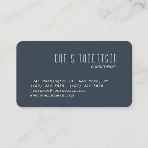 Rounded Corner Charcoal Gray Business Card