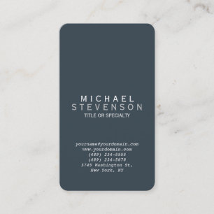 Rounded Corner Charcoal Gray Plain Business Card