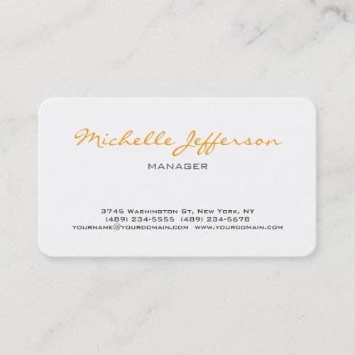 Rounded Corner Chic Handwrite Script Business Card