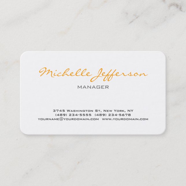 Rounded Corner Chic Handwrite Script Business Card (Front)