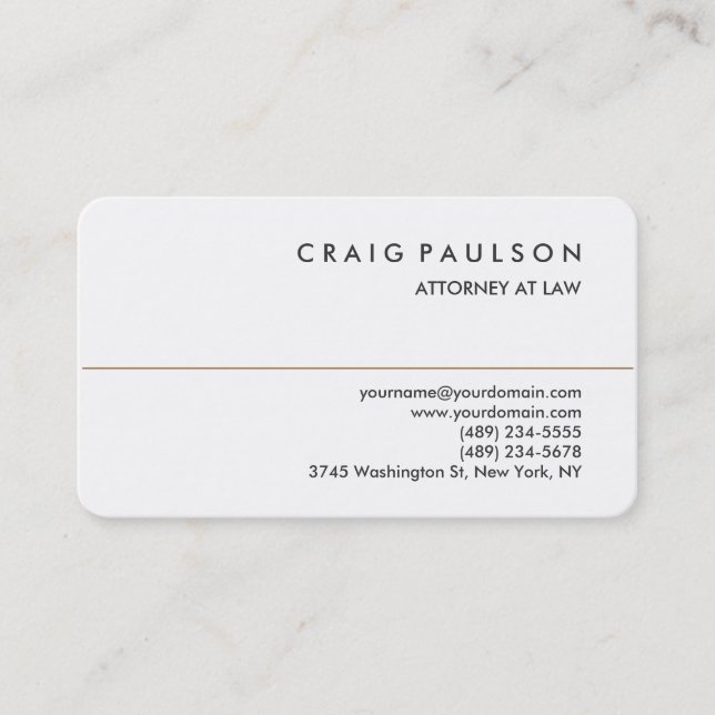 Rounded Corner Consultant Attorney Business Card (Front)