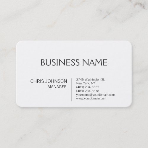 Rounded Corner Contemporary Manager Business Card