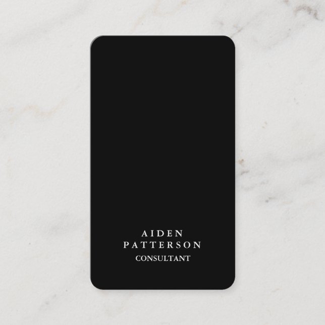 Rounded Corner Creative Black Modern Elegant Business Card (Front)
