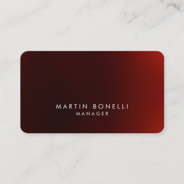 Rounded Corner Dark Red Stylish Business Card (Front)