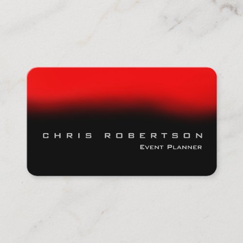 Rounded Corner Event Planner Red Business Card