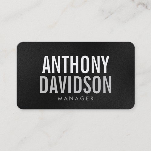 Rounded Corner Gray Bold Text Business Card