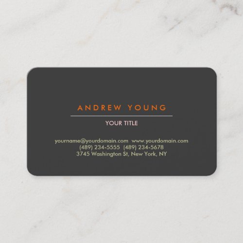 Rounded Corner Gray Professional Business Card