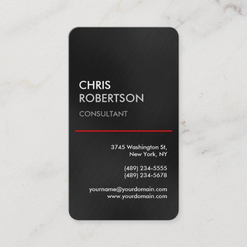 Rounded Corner Gray Red Attractive Business Card