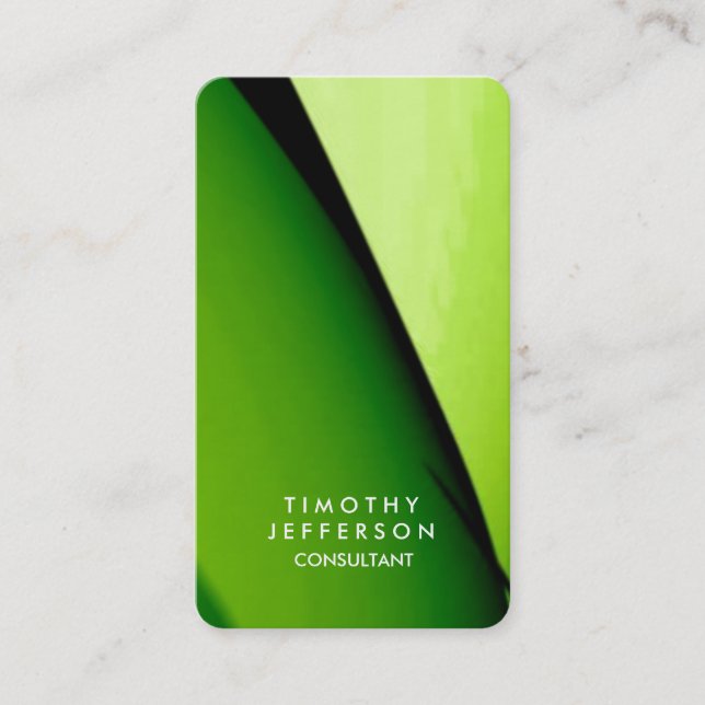 Rounded Corner Green Curves Elegant Modern Business Card (Front)