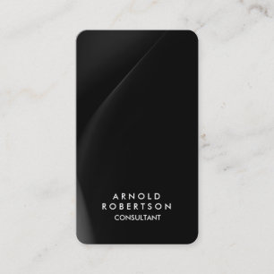 Rounded Corner Grey Black Elegant Business Card