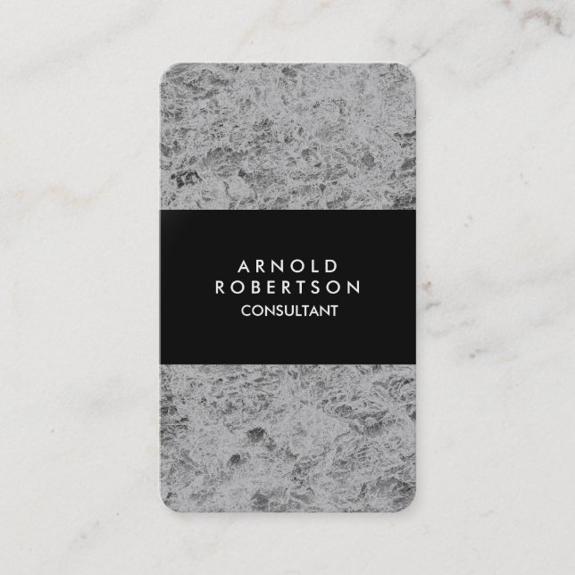 Rounded Corner Grey Black Elegant Unique Business Card (Front)